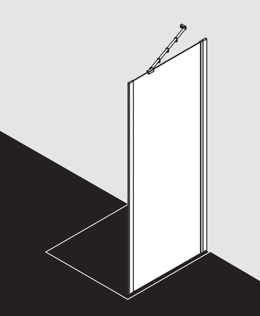 Kermi Duschdesign IBIZA 2000 Seitenwand, H 2000 mm, SW 680-710 mm, weiß