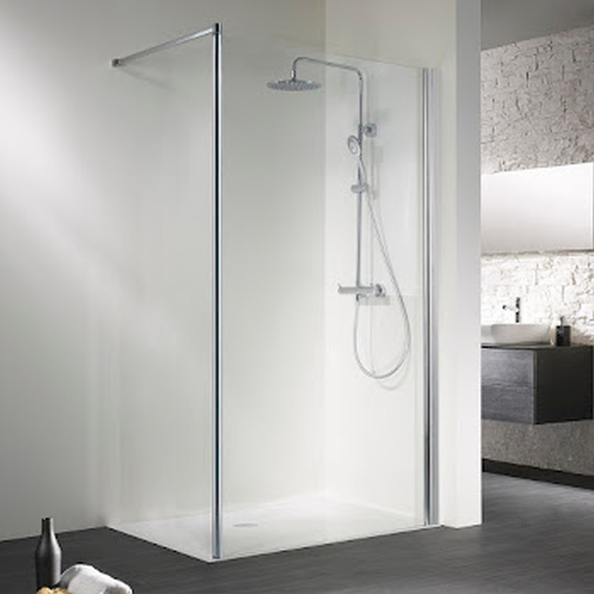 HSK Walk-In-Duschkabine Frontelement „Easy“ Glas Carré, Profile Manhattan, B: 1600 mm H: 2000 mm HSK Walk-In-Duschkabine Frontelement „Easy“ Glas Carré, Profile Manhattan, B: 1600 mm H: 2000 mm