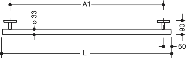 HEWI Haltegriff „System 800K“ in Rubinrot