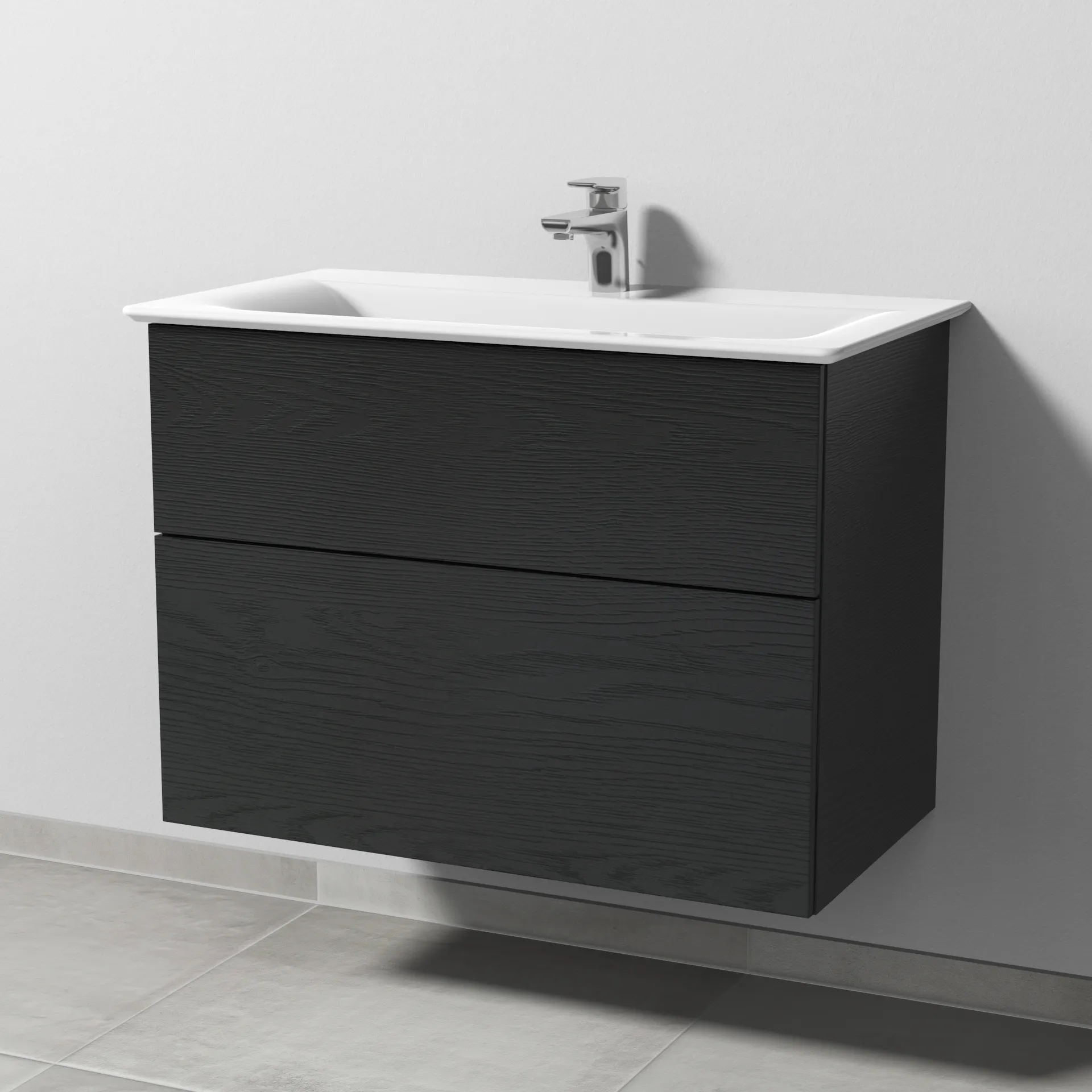 Sanipa Waschtischunterschrank „3way“ passend zu Keramik-Waschtische Connect Air von Ideal Standard 790 × 585 × 437 mm in Black Oak