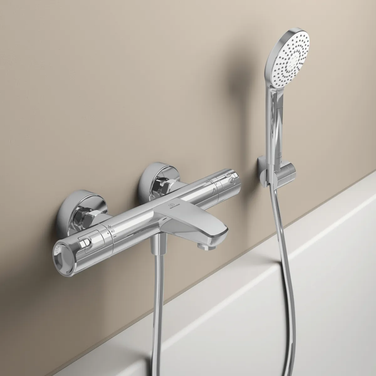 Badethermostat Aufputz Ceratherm T50 mit Handbrauseset Chrom Badethermostat Aufputz Ceratherm T50 mit Handbrauseset Chrom