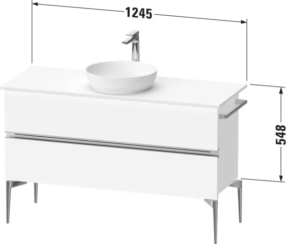 Duravit Waschtischunterschrank „Sivida“ 124,5 × 54,8 × 47,5 cm Weiß Matt Duravit Waschtischunterschrank „Sivida“ 124,5 × 54,8 × 47,5 cm Weiß Matt