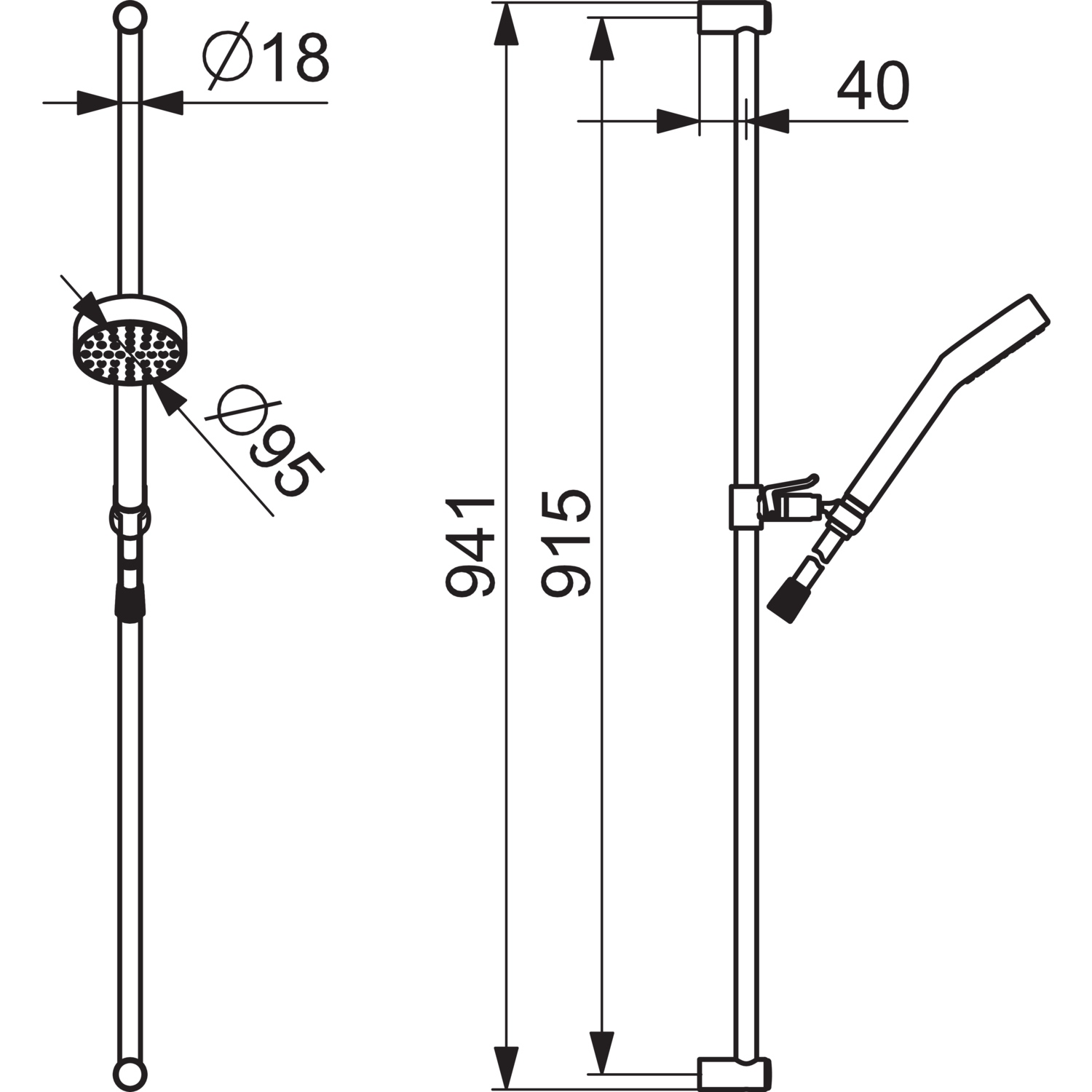 HansaMEDIJET Wandstangen-Brausenset Hansamedipro Chrom HansaMEDIJET Wandstangen-Brausenset Hansamedipro Chrom