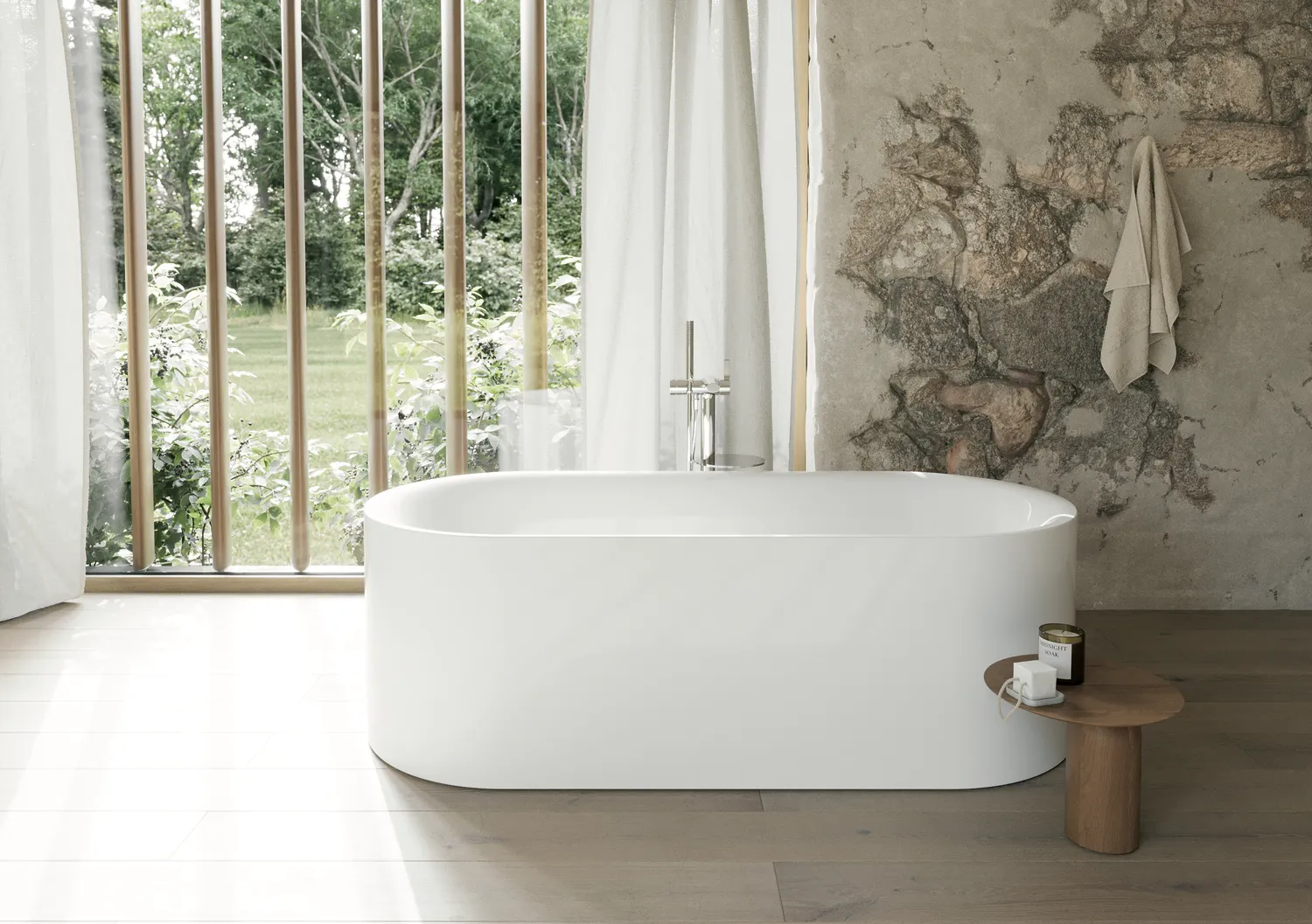 Bette BetteSilhouette Badewanne Oval Lux Oval Silhouette, weiß, 1700x750 mm, 575 mm Randhöhe, 2-Sitzer, freistehend, glasierter Titan-Stahl