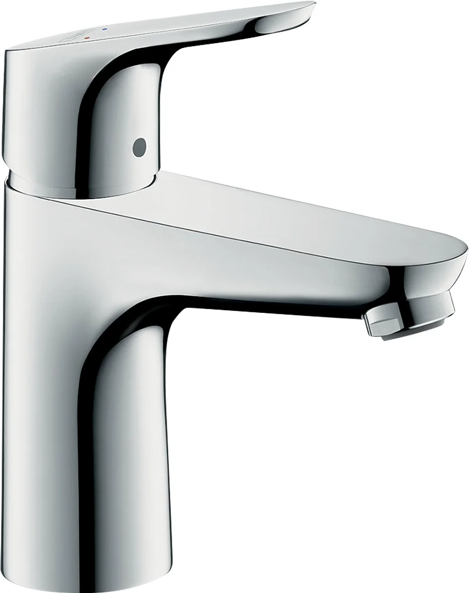 Hansgrohe Waschtischmischer Focus LowFlow, Chrom, Ausladung 119 mm, Auslaufhöhe 94 mm, Hebelgriff, Normalstrahl, max. Durchflussmenge 3,5 l/min