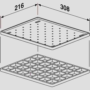 Set Ausgussbecken „multiset“ 55 × 41,3 × 45 cm, Ablageset für „multiset“