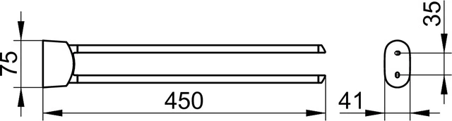 KEUCO ELEGANCE Handtuchhalter 2-armig 450 mm verchromt KEUCO ELEGANCE Handtuchhalter 2-armig 450 mm verchromt