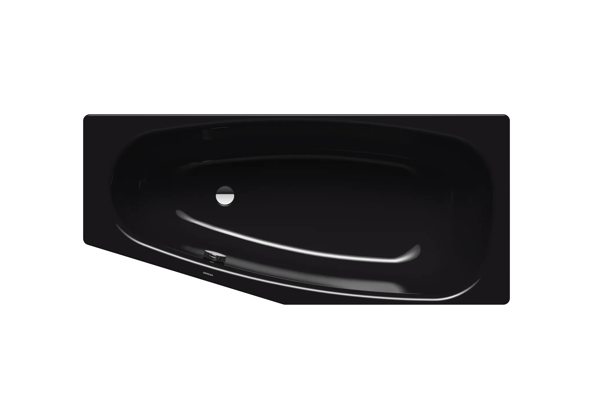 Kaldewei Badewanne „Mini“ trapez fünfeck 157 × 75 cm, ohne Grifflochbohrungen, links in schwarz