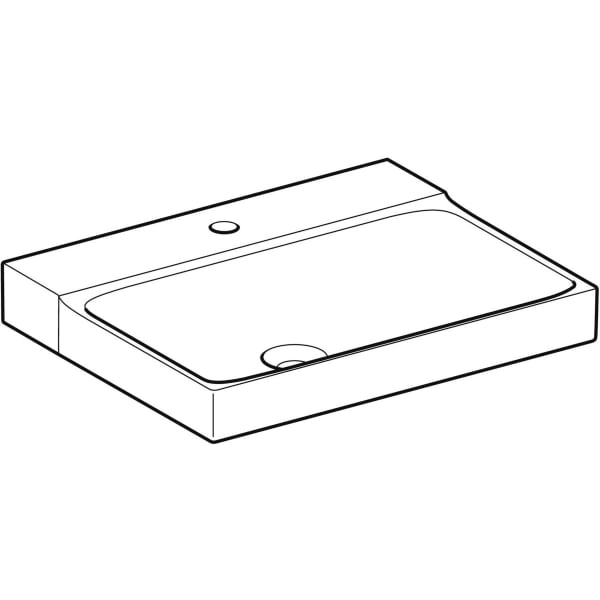 Wandwaschtisch „Xeno2“, rechteckig, mittig 60 × 48 cm mit KeraTect® Wandwaschtisch „Xeno2“, rechteckig, mittig 60 × 48 cm mit KeraTect®