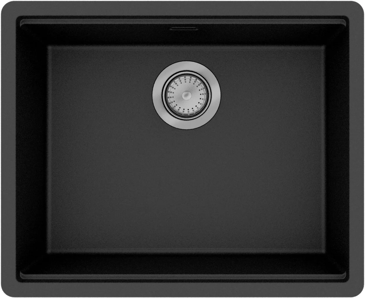 Hansgrohe Einbauspüle S53 Serie 43362XXX, manuelle Ablaufgarnitur Graphitschwarz, Ausschnitt 547 x 447 mm, Beckentiefe 180 mm, flächenbündiger Einbau ohne Hahnloch