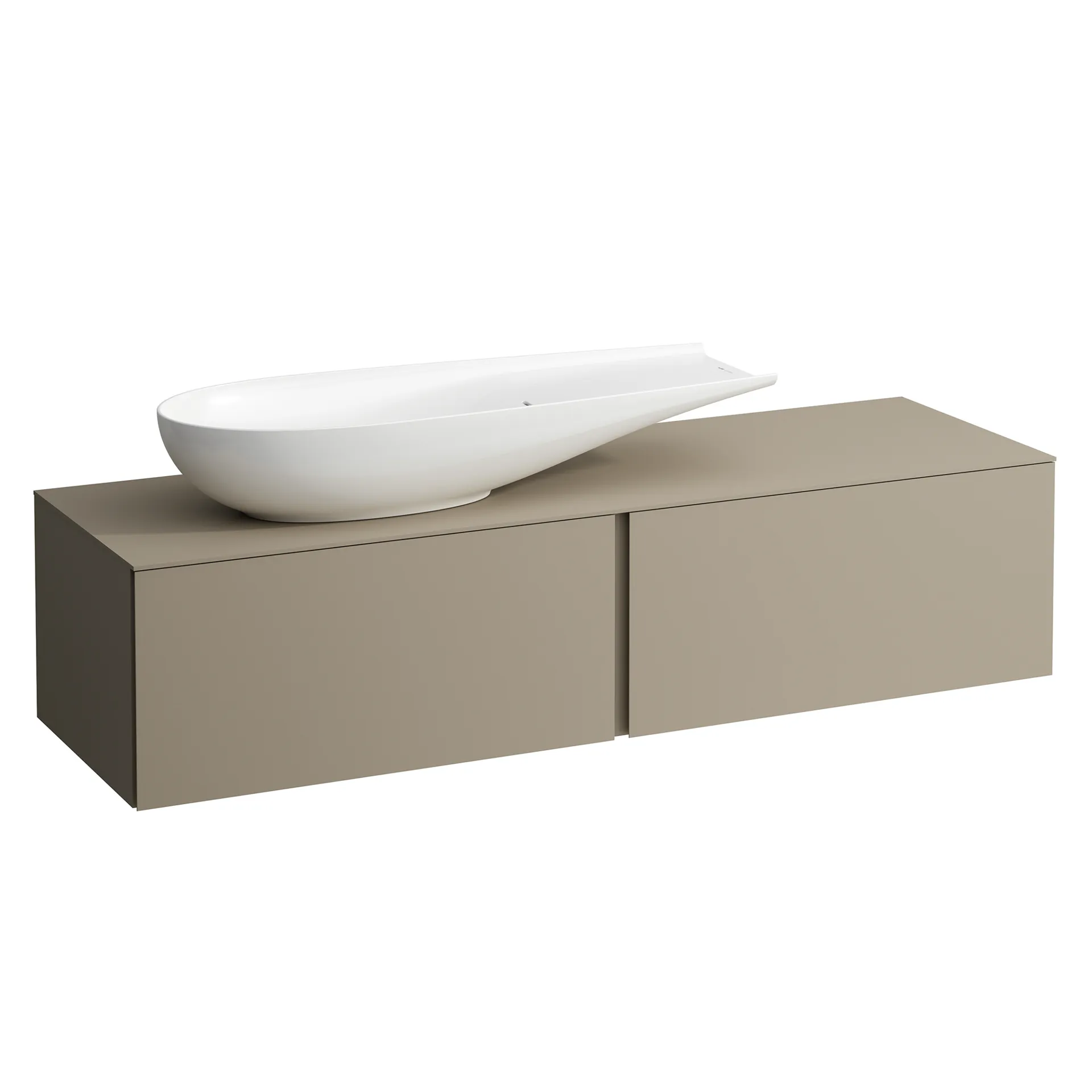 Laufen Schubladenelement ILBAGNOALESSI, 500x1600x370 mm, 2 Schubladen, Pearlbeige, passend zu Waschtisch H818974