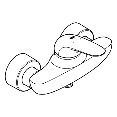 Einhand-Brausebatterie Eurostyle 23722_3, Wandmontage, eigensicher, geschlossener Metall-Hebelgriff, chrom Einhand-Brausebatterie Eurostyle 23722_3, Wandmontage, eigensicher, geschlossener Metall-Hebelgriff, chrom