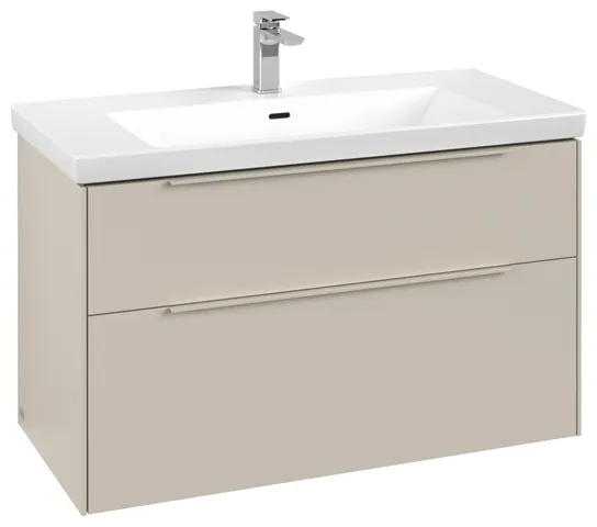 Villeroy & Boch Waschtischunterschrank „Subway 3.0“ für Schrankwaschtisch 973 × 576 × 478 mm Cashmere Grey, für Becken mittig