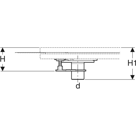 Ablaufanschluss mit vier Füßen, für Setaplano Duschfläche, stockwerksdurchdringende Installation: d=50mm
