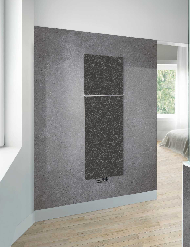 Zehnder Design-Heizkörper „Fina Lean Bar“ für Warmwasser-Zentralheizung mit 50 mm-Mittelanschluss 50 × 130 cm in Verkehrsweiß (RAL 9016, glänzend)