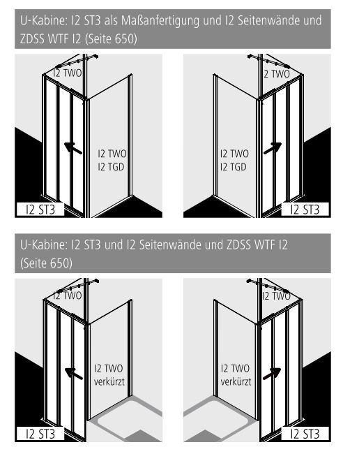 Kermi Duschtür Schwingtür mit Festfeld rechts für Nische und Ecke „IBIZA 2000“ 185 cm Glas SR Opaco, Profile Silber Mattglanz, Anschlag rechts, Drehtür einteilig