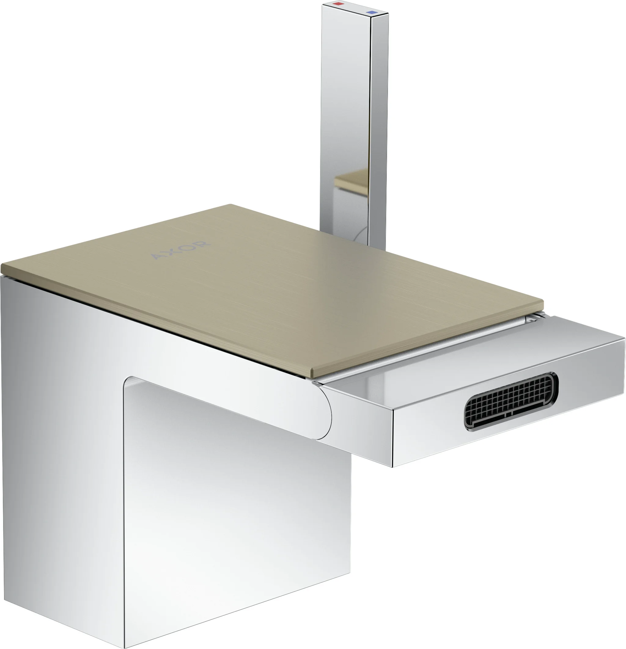 Hansgrohe AXOR MyEdition Bidetmischer - Einhebel-Bidetmischer mit Push-Open Ablaufgarnitur, Chrom, Ausladung 121 mm, Auslaufhöhe 83 mm