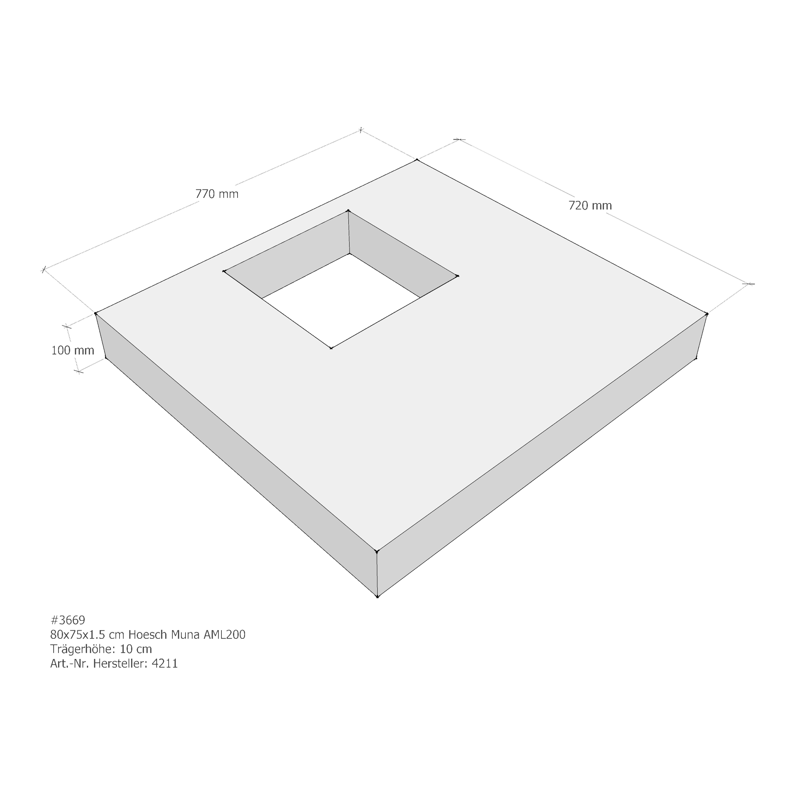 Duschwannenträger für Hoesch Muna 80 × 75 × 1,5 cm Breite: 75 cm / Länge: 80 cm Duschwannenträger für Hoesch Muna 80 × 75 × 1,5 cm Breite: 75 cm / Länge: 80 cm