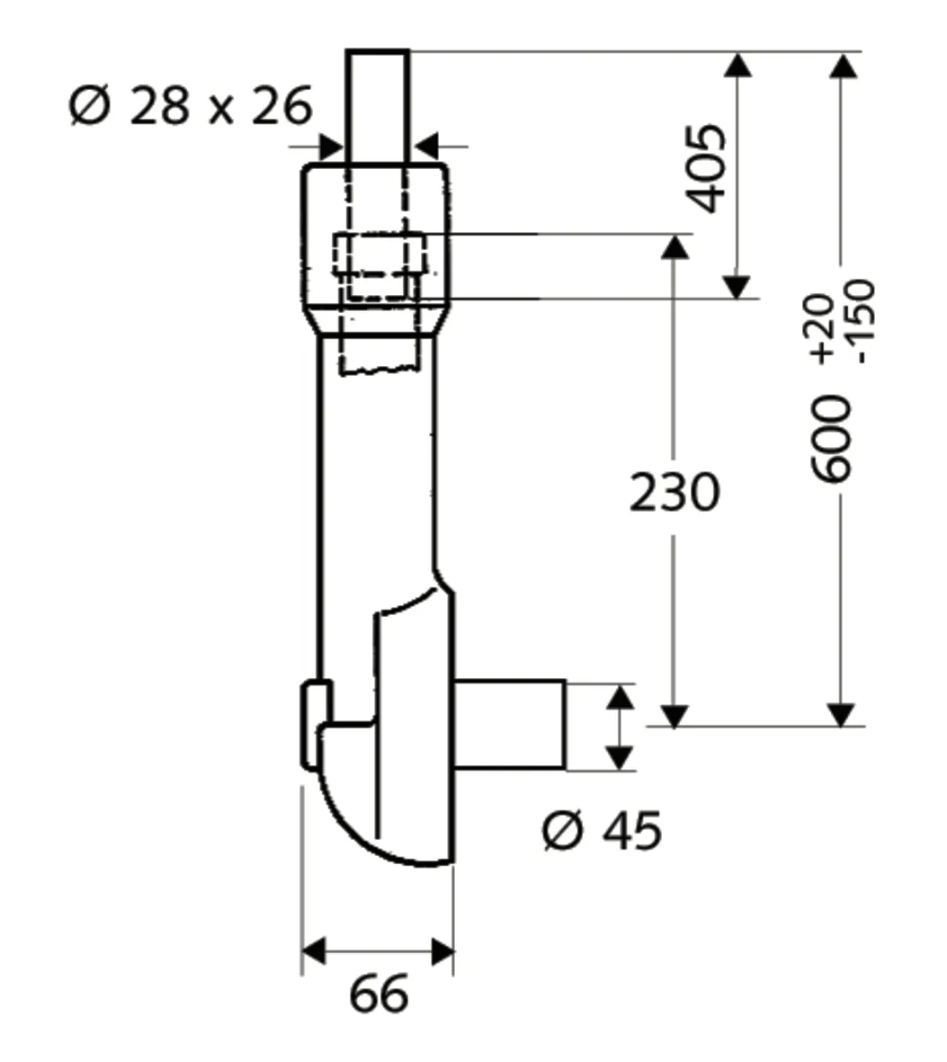 WC-Spülrohr COMPACT II