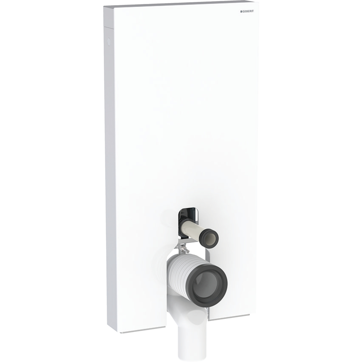 Monolith Sanitärmodul für Stand-WC, 101 cm, Frontverkleidung aus Glas: Glas weiß, Aluminium