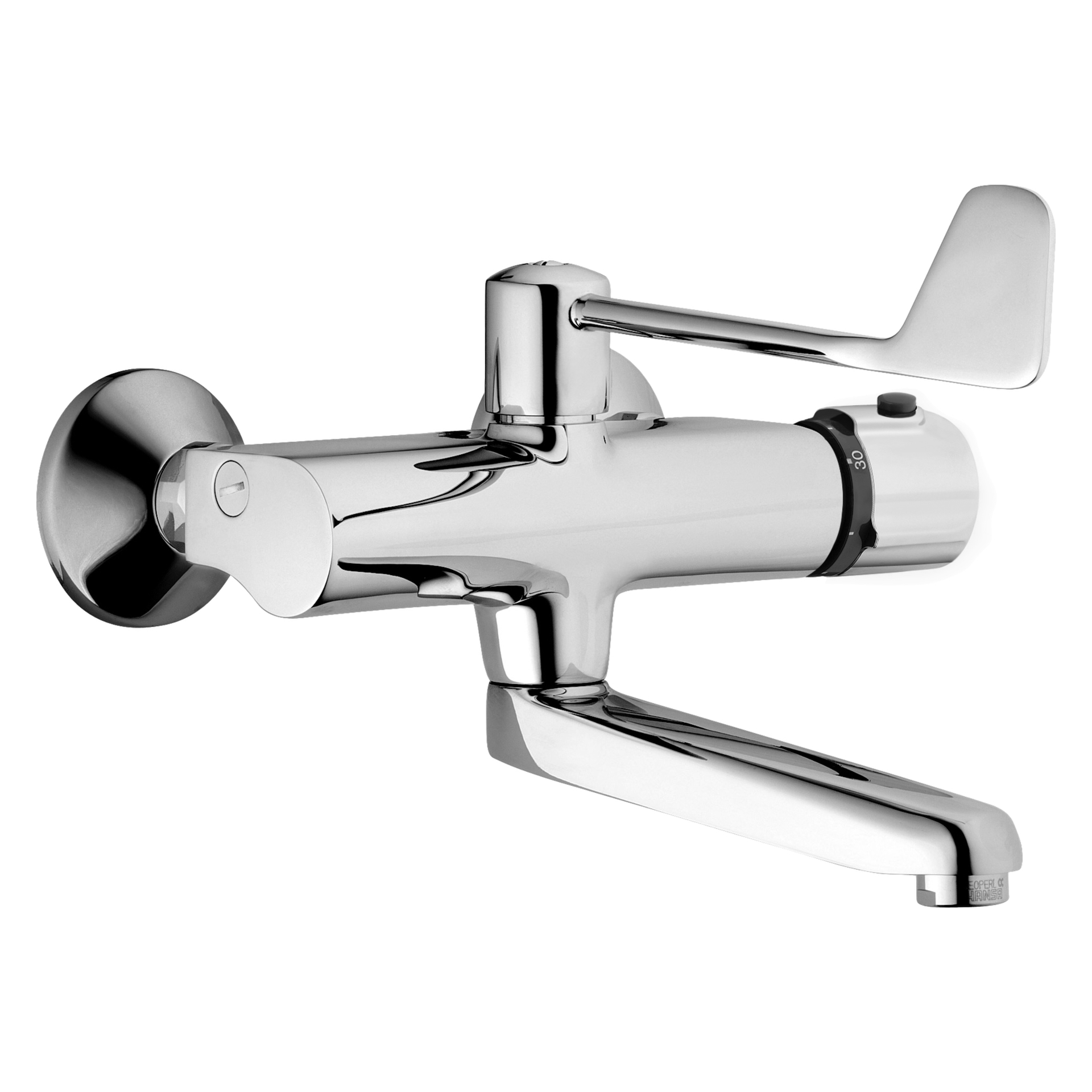 Zweihand-Waschtischarmatur Bedienungshebel lang „Tempra“ Ausladung 270 mm in Chrom Zweihand-Waschtischarmatur Bedienungshebel lang „Tempra“ Ausladung 270 mm in Chrom