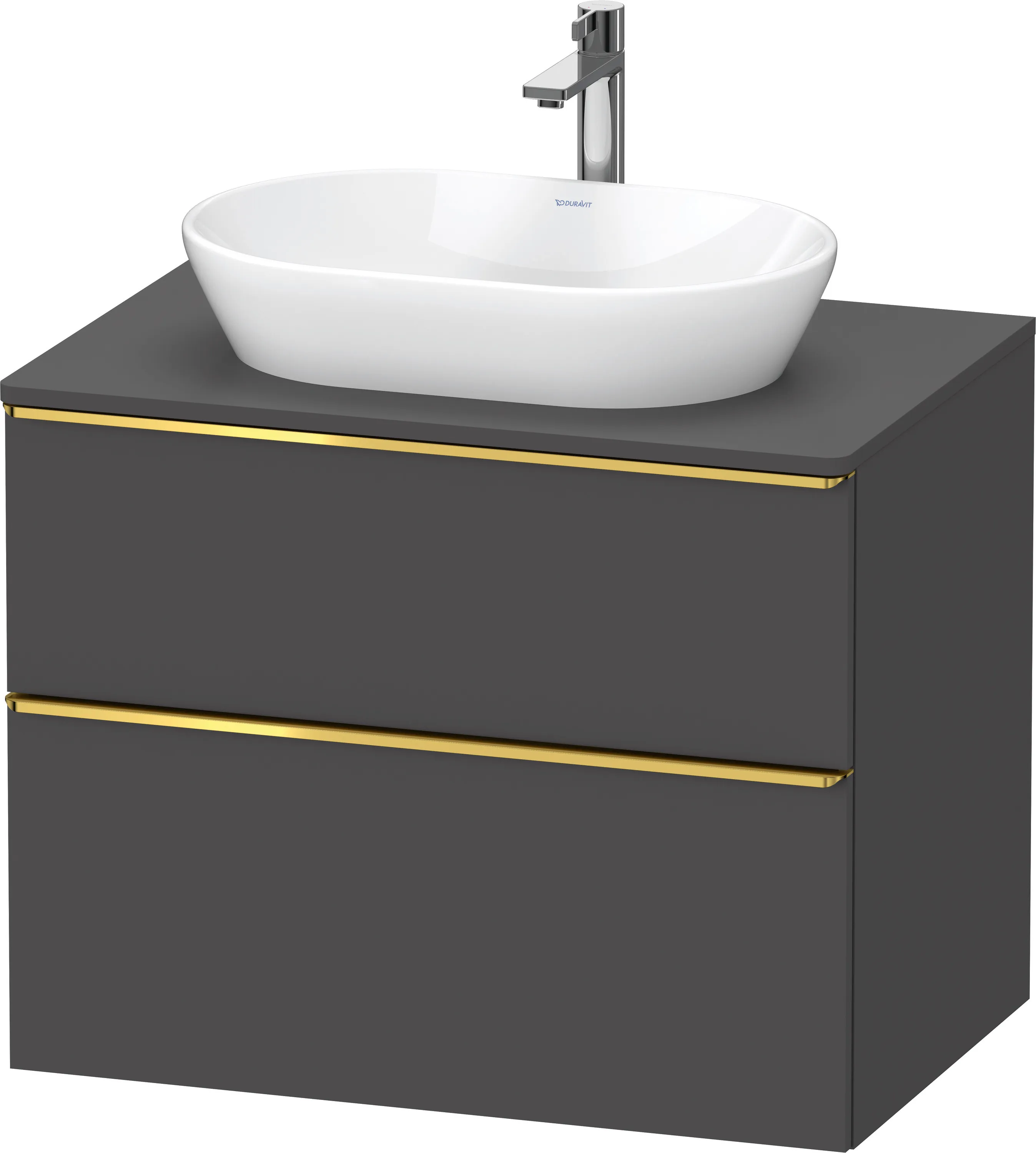 Duravit Waschtischunterschrank wandhängend „D-Neo“ 80 × 66,4 × 55 cm Graphit Matt
