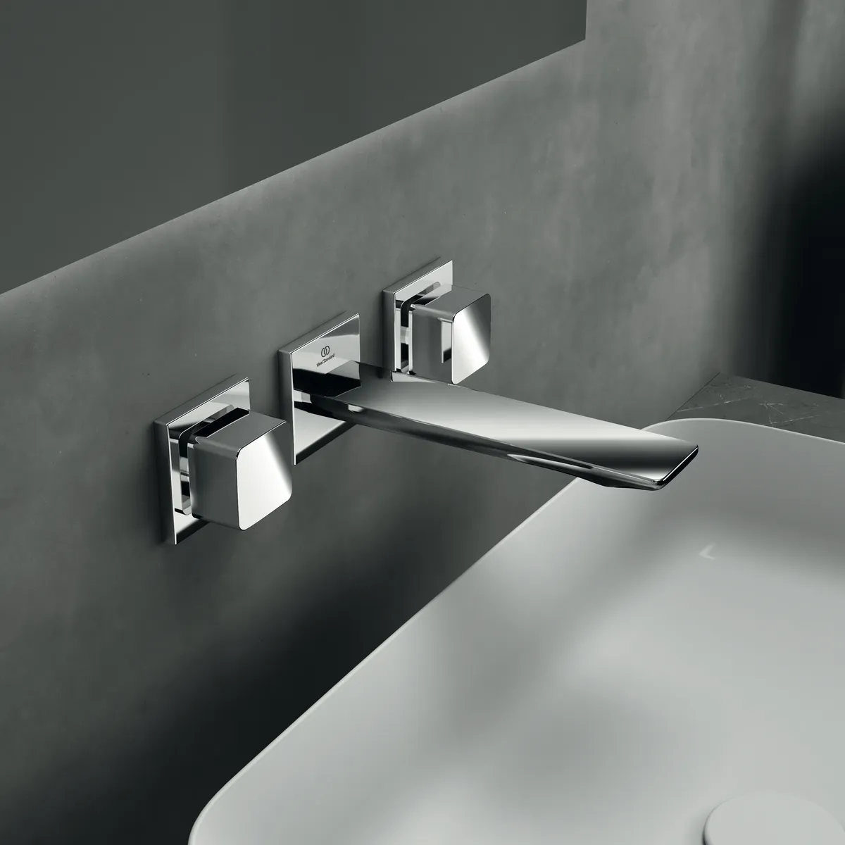 Ideal Standard Wand-Waschtischarmatur Conca Armaturen CONCA Atelier Collections A7445AA, eckige Rosetten, Ausladung 180mm, Chrom Ideal Standard Wand-Waschtischarmatur Conca Armaturen CONCA Atelier Collections A7445AA, eckige Rosetten, Ausladung 180mm, Chrom