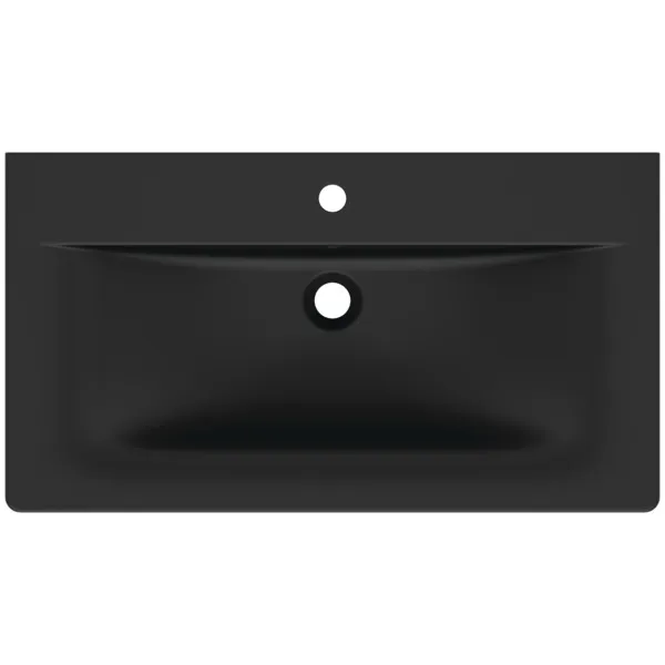 Waschbecken „ConnectAir“ 84 × 46 × 16,5 cm, Hahnlochposition mittig in Schwarz Matt Waschbecken „ConnectAir“ 84 × 46 × 16,5 cm, Hahnlochposition mittig in Schwarz Matt