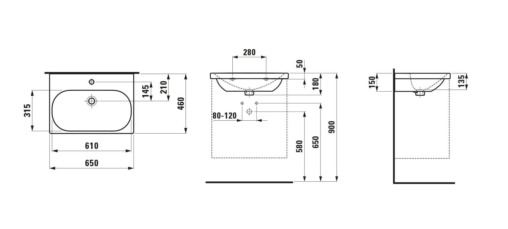 Laufen Waschtisch LUA 460x650x180 1 Hahnloch mit Überlauf LCC weiß Laufen Waschtisch LUA 460x650x180 1 Hahnloch mit Überlauf LCC weiß