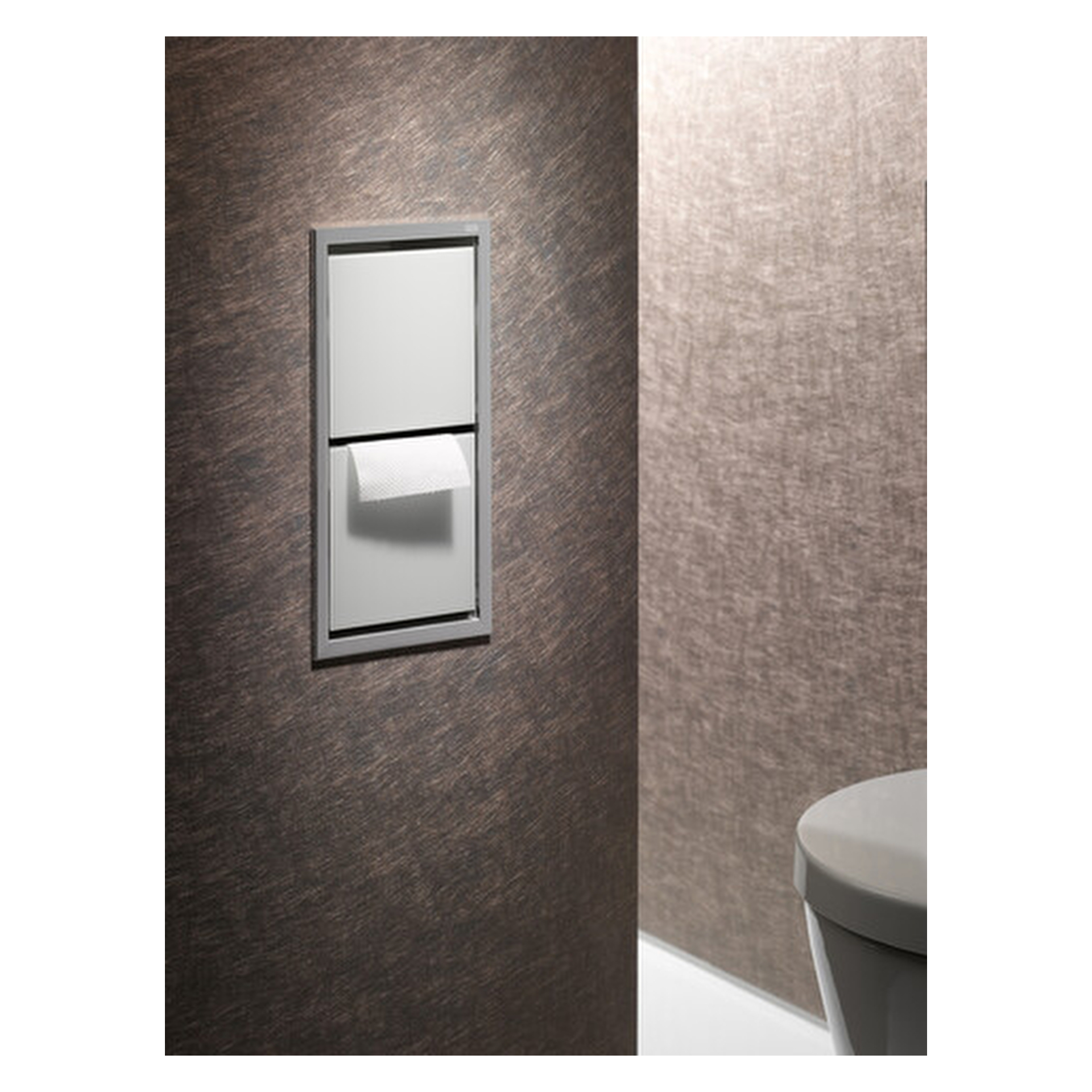 emco Toilettenbürstengarnitur-Modul „asis module 150“ 16,8 × 49,5 × 15,3 cm in chrom / schwarz