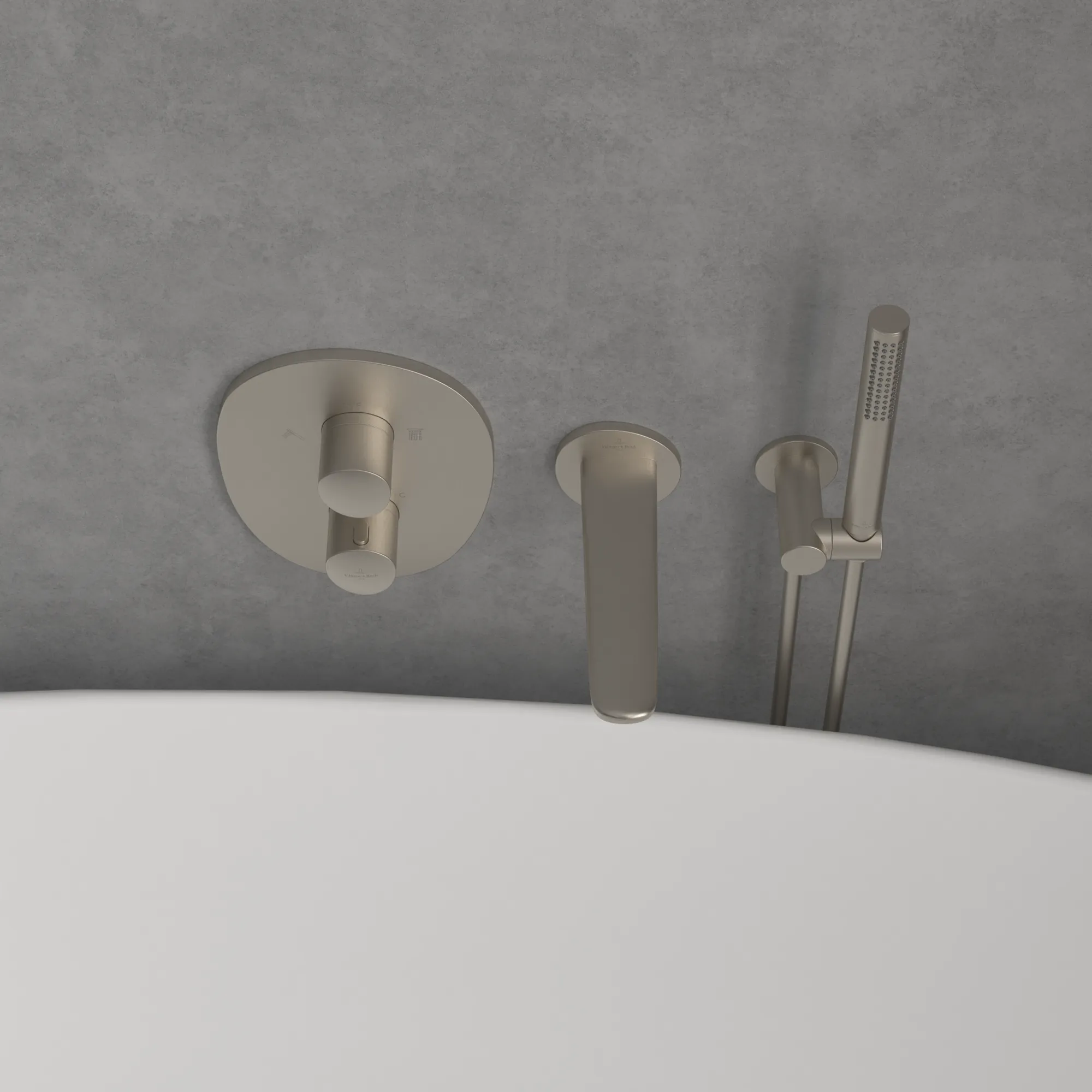 Villeroy & Boch Antao Unterputz-Thermostat, Brushed Nickel Matt, 184 x 221 x 64 mm, Thermostatfunktion Villeroy & Boch Antao Unterputz-Thermostat, Brushed Nickel Matt, 184 x 221 x 64 mm, Thermostatfunktion