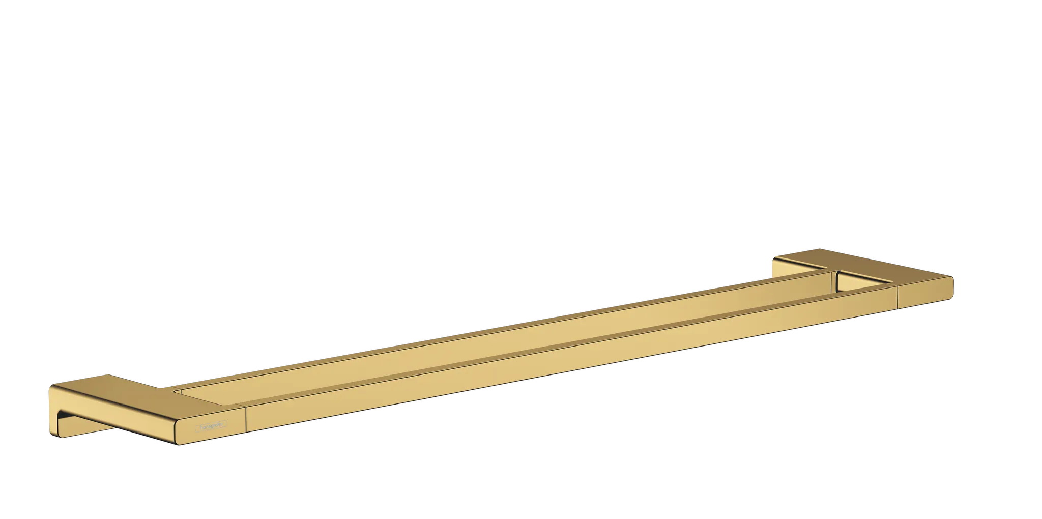 Hansgrohe AddStoris Q Doppelbadetuchhalter, Polished Gold Optic, Wandmontage, Länge 648 mm, mit Befestigungsmaterial Hansgrohe AddStoris Q Doppelbadetuchhalter, Polished Gold Optic, Wandmontage, Länge 648 mm, mit Befestigungsmaterial