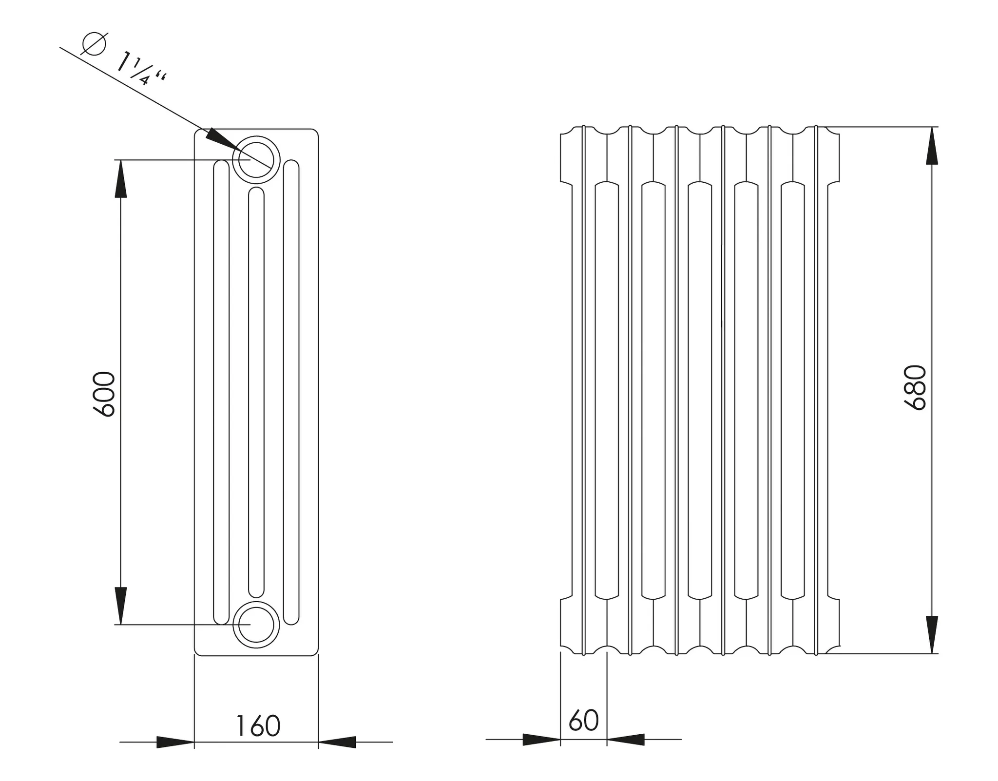 ASW Gussradiator 28 Glieder Nabenabstand 600 mm „Berlin“ 168 × 68 × 16 cm ASW Gussradiator 28 Glieder Nabenabstand 600 mm „Berlin“ 168 × 68 × 16 cm