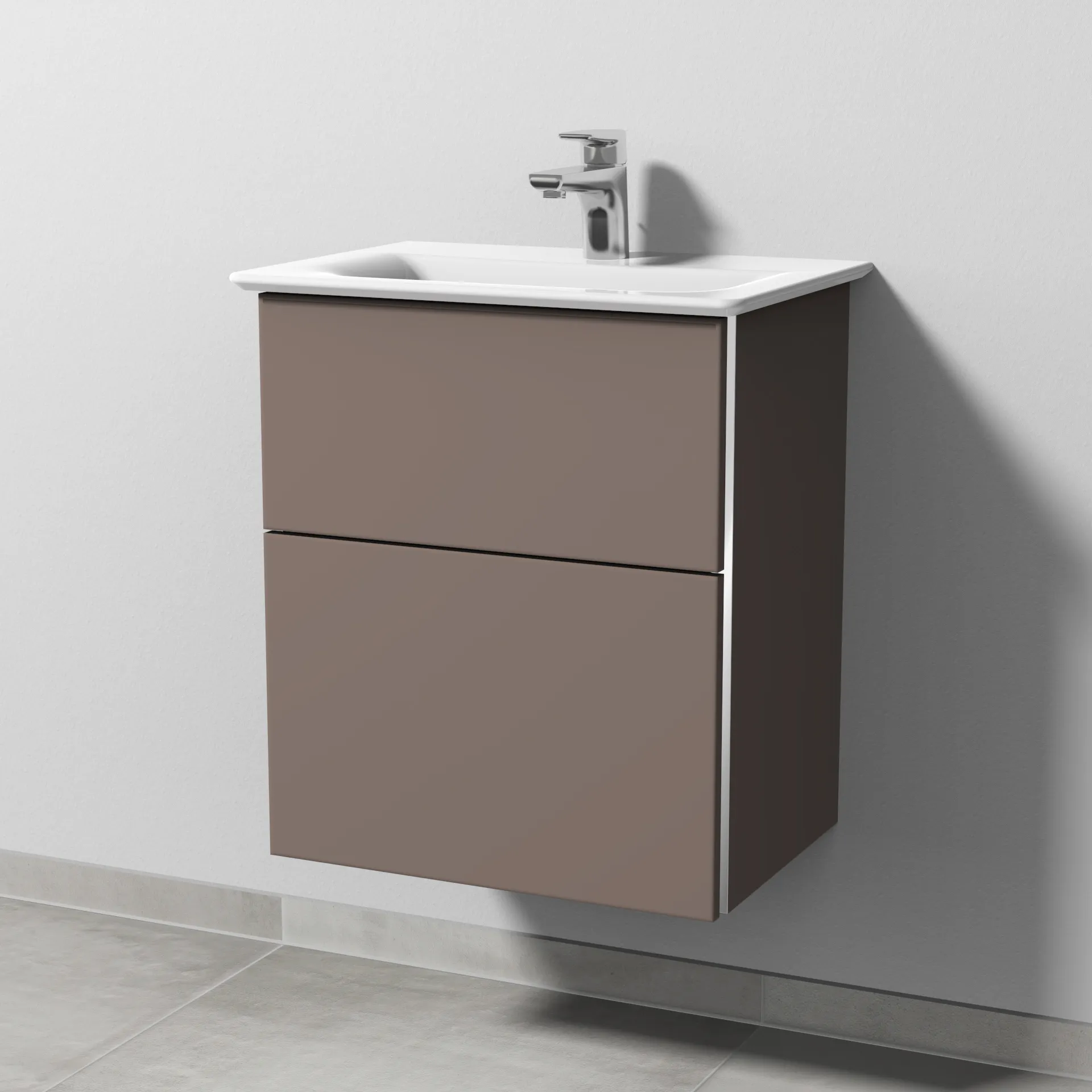 Sanipa Waschtischunterschrank „3way“ passend zu Keramik-Waschtische Connect Air von Ideal Standard 490 × 585 × 357 mm in Taupe (matt)