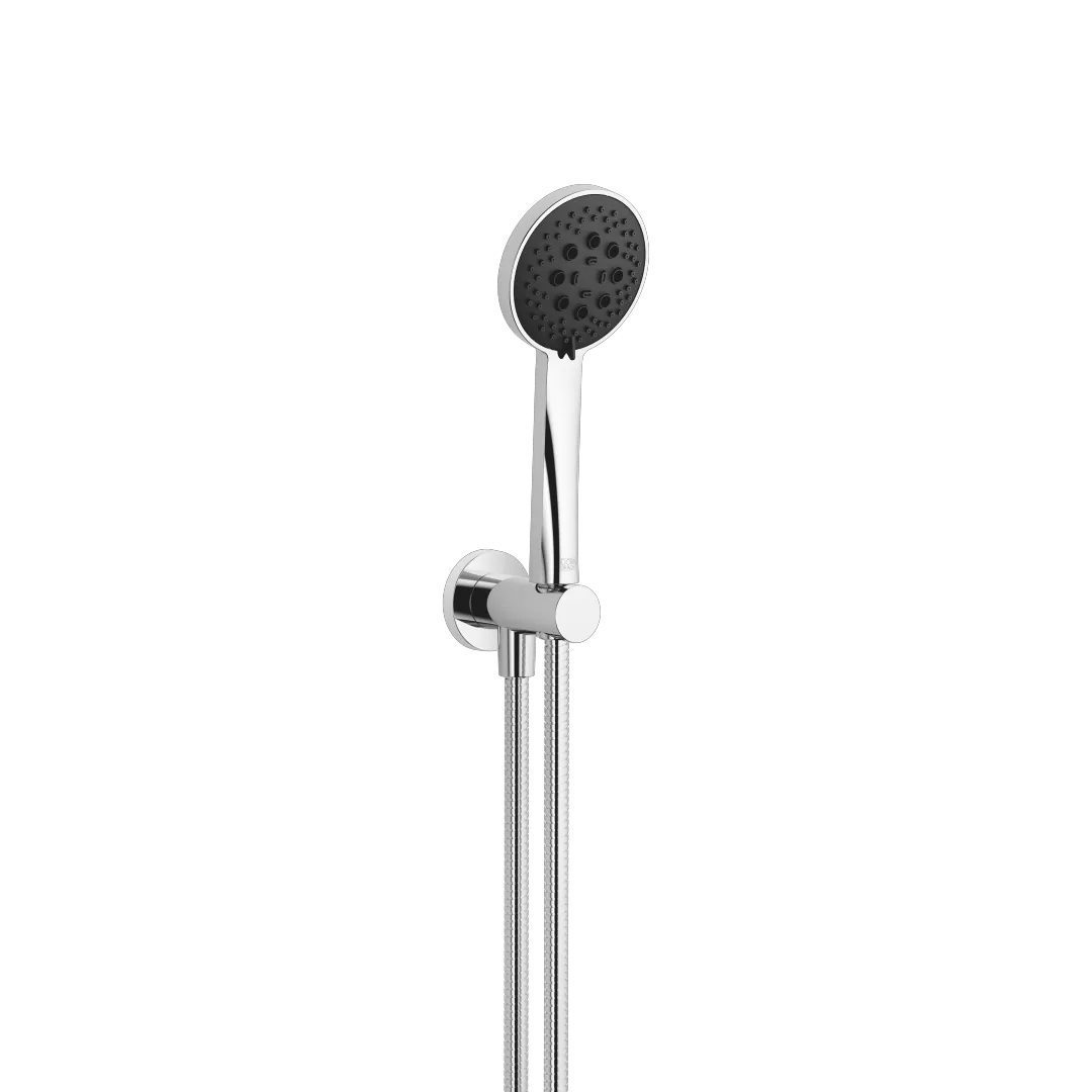 Dornbracht Schlauchbrausegarnitur SERIENSPEZIFISCH Chrom, Brausekopf Ø 100 mm, dreifach/fünffach verstellbar, Metallschlauch 1250 mm mit Verdrehschutz