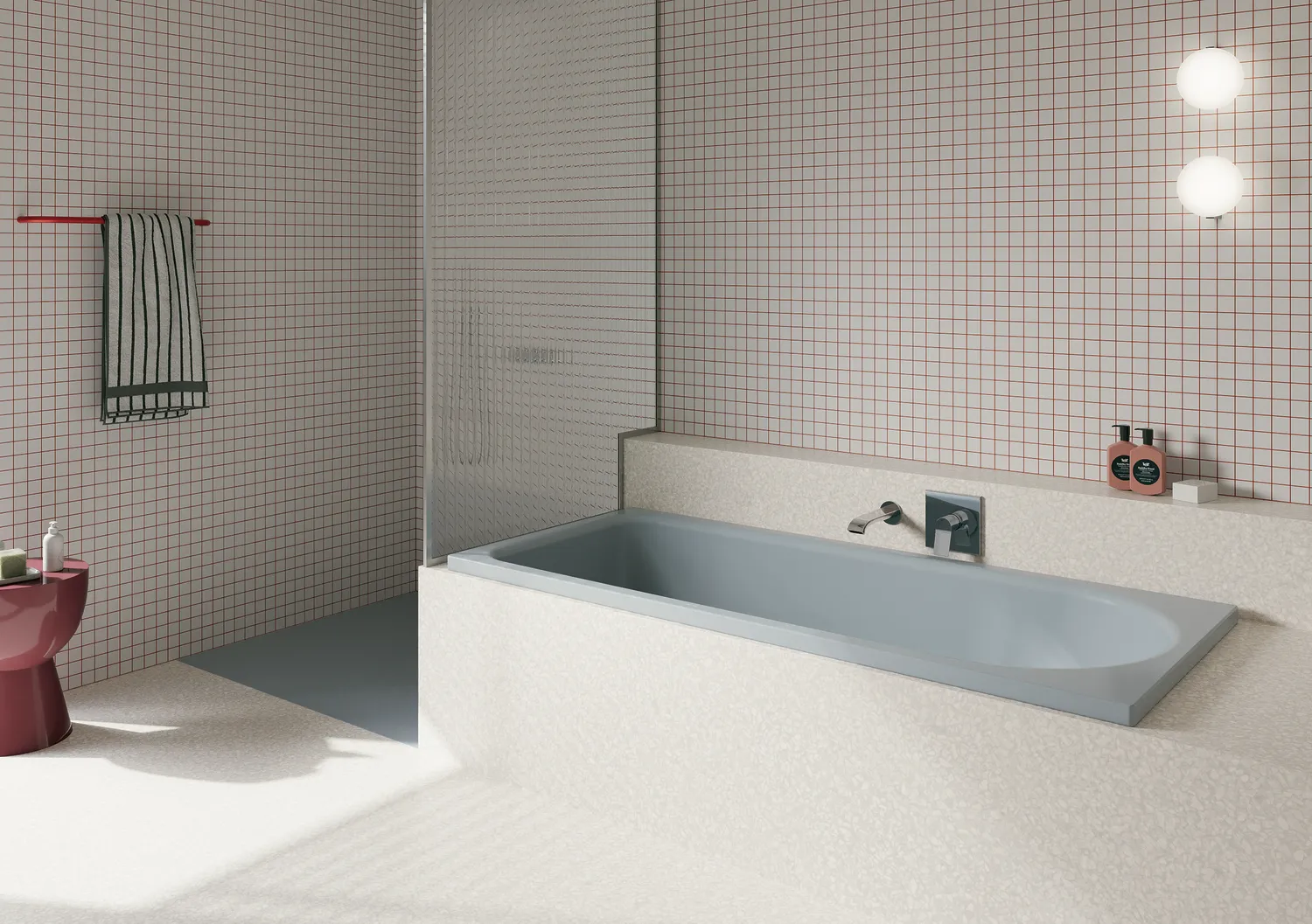 BetteOcean Badewanne Rechteck 1700x800 mm Blue Satin Titan-Stahl Unterbau Einbau Bade-Duschkombination
