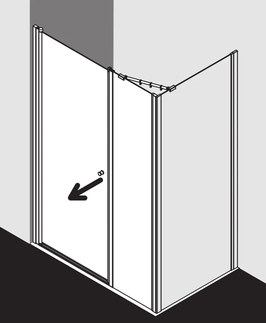 Kermi Duschdesign IBIZA 2000 Schwingtür und Festfeld, Silber Mattglanz Kermi Duschdesign IBIZA 2000 Schwingtür und Festfeld, Silber Mattglanz