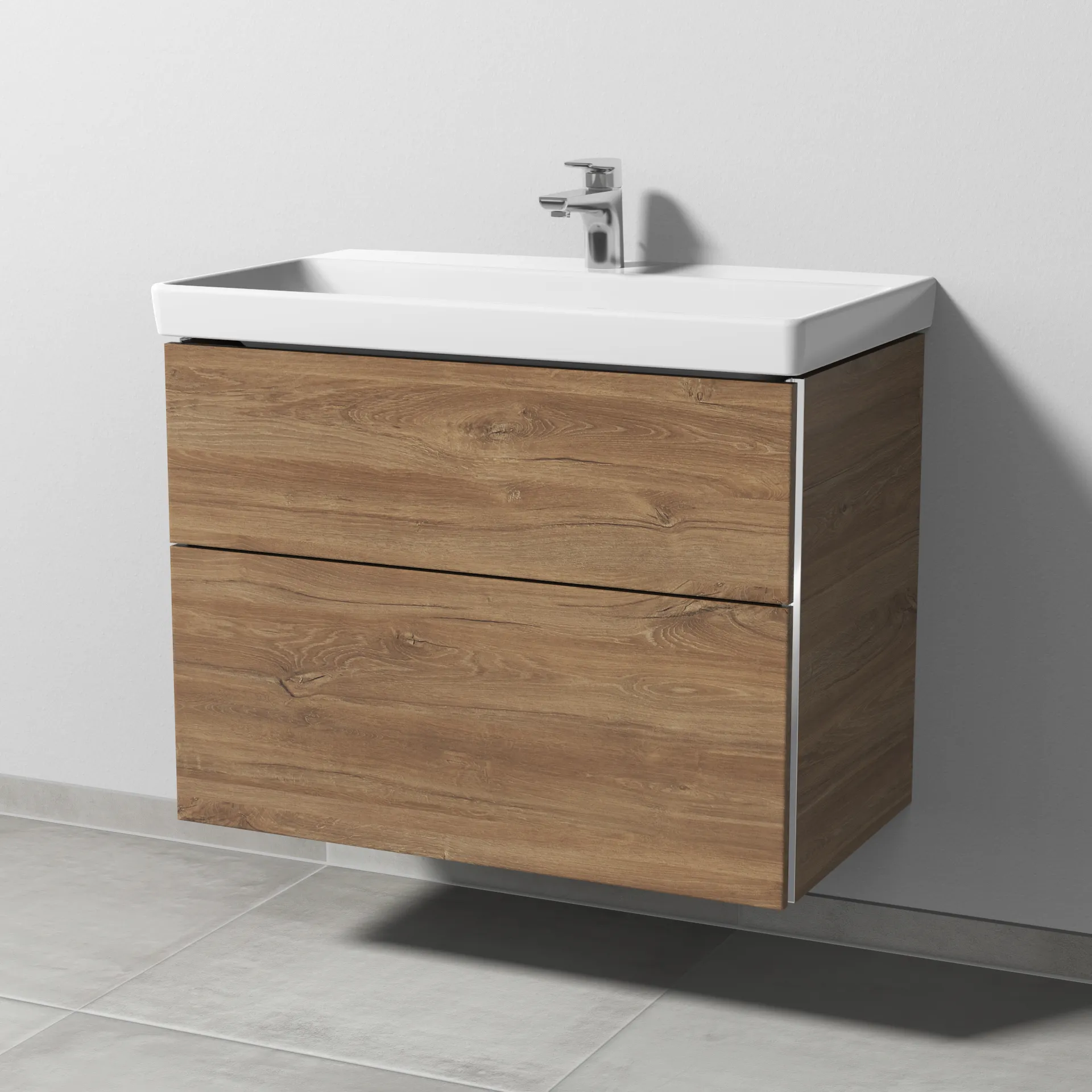 Sanipa Waschtischunterschrank „3way“ passend zu Keramik-Waschtische Avento von Villeroy & Boch 776 × 580 × 452 mm in Eiche Kansas