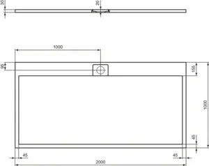 Ideal Standard Duschwanne „UltraFlatSi.life“ 100 × 200 cm in Carraraweiß