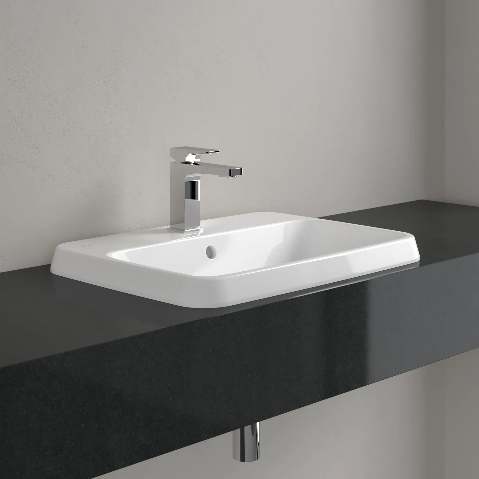 Villeroy & Boch Einbauwaschtisch „Architectura“ mit 1×1 Hahnlochbohrung, 600 × 450 × 170 mm, mit Hahnlochbohrung, Hahnlochposition mittig in Weiß Alpin Villeroy & Boch Einbauwaschtisch „Architectura“ mit 1×1 Hahnlochbohrung, 600 × 450 × 170 mm, mit Hahnlochbohrung, Hahnlochposition mittig in Weiß Alpin