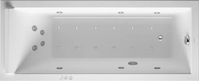 Duravit Whirlwanne „Starck“ rechteck 1700 × 700 mm, Fußablauf mit Combi-System P, in Weiß Duravit Whirlwanne „Starck“ rechteck 1700 × 700 mm, Fußablauf mit Combi-System P, in Weiß