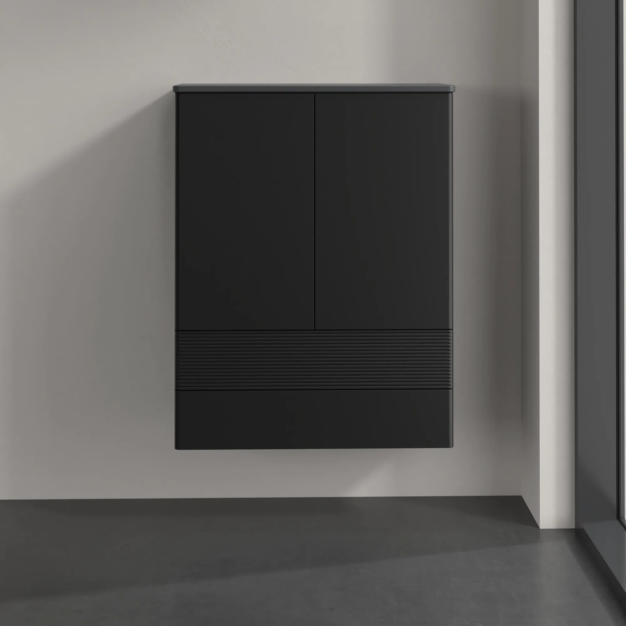 Villeroy & Boch Antao Highboard K47, 814x1039x356mm, 2 Türen, Black Matt Lacquer