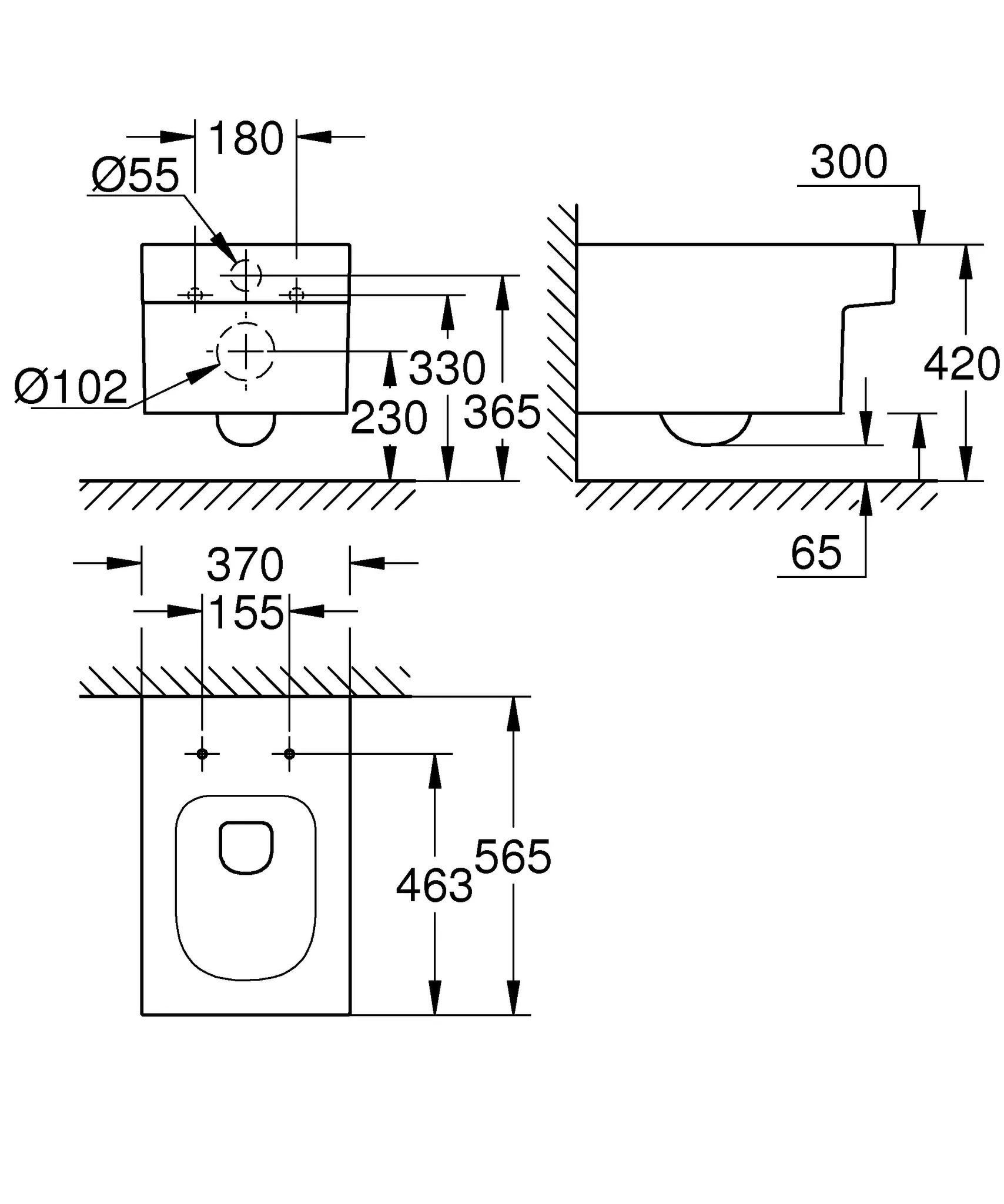 Wand-Tiefspül-WC Cube Keramik 39245_H, Abgang waagerecht, spülrandlos, für Unterputz-Spülkasten, PureGuard Hygieneoberfläche, aus Sanitärkeramik, alpinweiß Wand-Tiefspül-WC Cube Keramik 39245_H, Abgang waagerecht, spülrandlos, für Unterputz-Spülkasten, PureGuard Hygieneoberfläche, aus Sanitärkeramik, alpinweiß