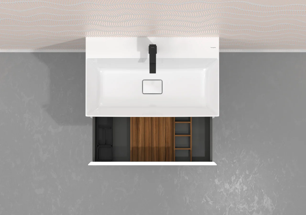 Hansgrohe IntraStoris Schubkasteninnenteilung Modul, Nussbaum Dunkel, 115/320 mm, Massivholz, Lack matt