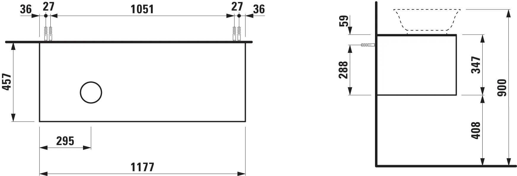 Laufen THE NEW CLASSIC Schubladenelement 170 weiß matt, 1180x450x350 mm Laufen THE NEW CLASSIC Schubladenelement 170 weiß matt, 1180x450x350 mm