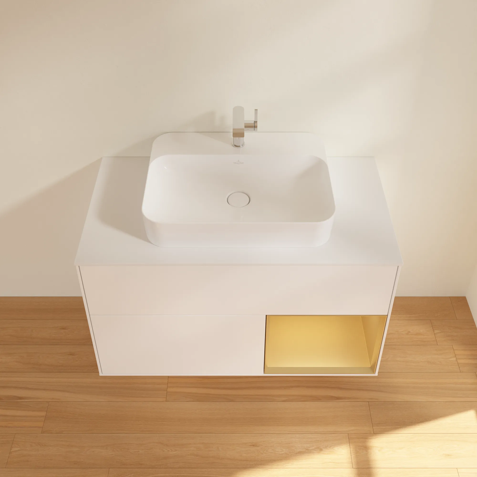 Villeroy & Boch Waschtischunterschrank „Finion“ für Schrankwaschtisch 1000 × 603 × 501 mm White Matt Lacquer, für Becken mittig Villeroy & Boch Waschtischunterschrank „Finion“ für Schrankwaschtisch 1000 × 603 × 501 mm White Matt Lacquer, für Becken mittig