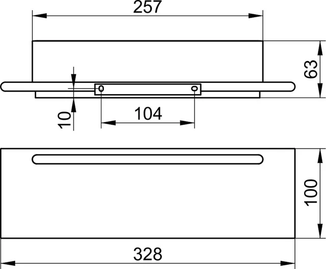 Edition 400 11559170000 Duschablage mit integriertem Glasabzieher silber-eloxiert/weiß