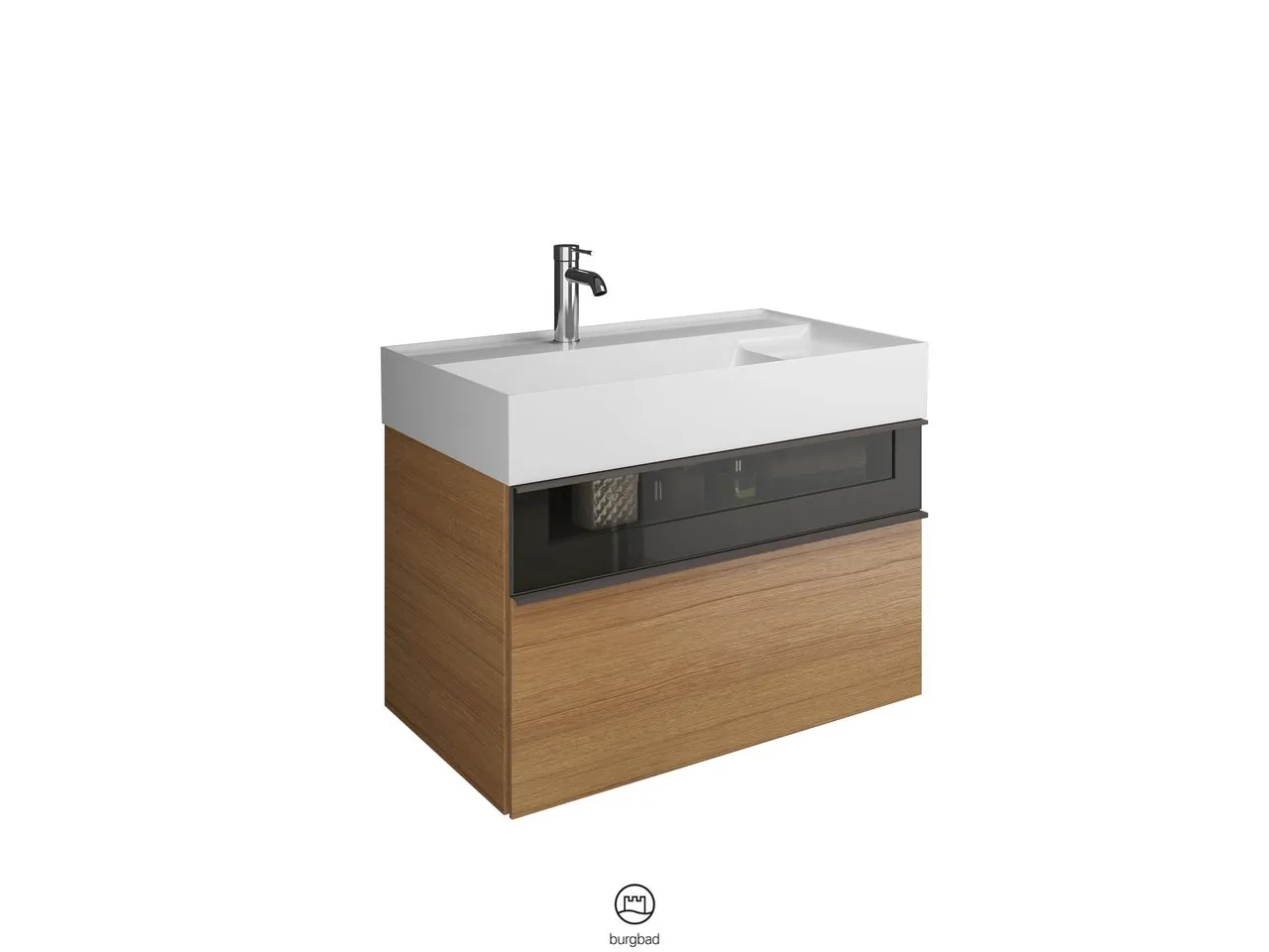 burgbad Yumo Mi-Waschtisch inkl. WTU SFKL082, Mineralguss, 470x815x610, PG1 burgbad Yumo Mi-Waschtisch inkl. WTU SFKL082, Mineralguss, 470x815x610, PG1