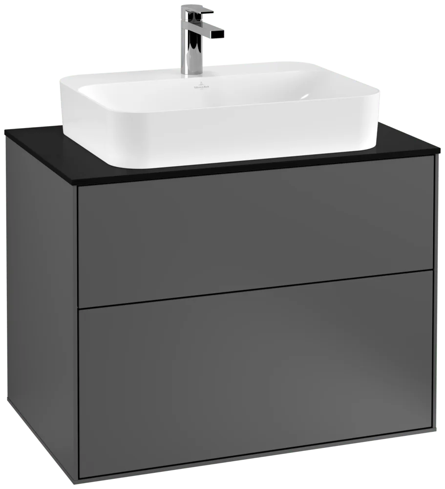 Villeroy & Boch Waschbeckenunterschrank Finion G34, Anthracite Matt Lacquer, 800x603x501 mm, mit Beleuchtung und SoftClosing Villeroy & Boch Waschbeckenunterschrank Finion G34, Anthracite Matt Lacquer, 800x603x501 mm, mit Beleuchtung und SoftClosing