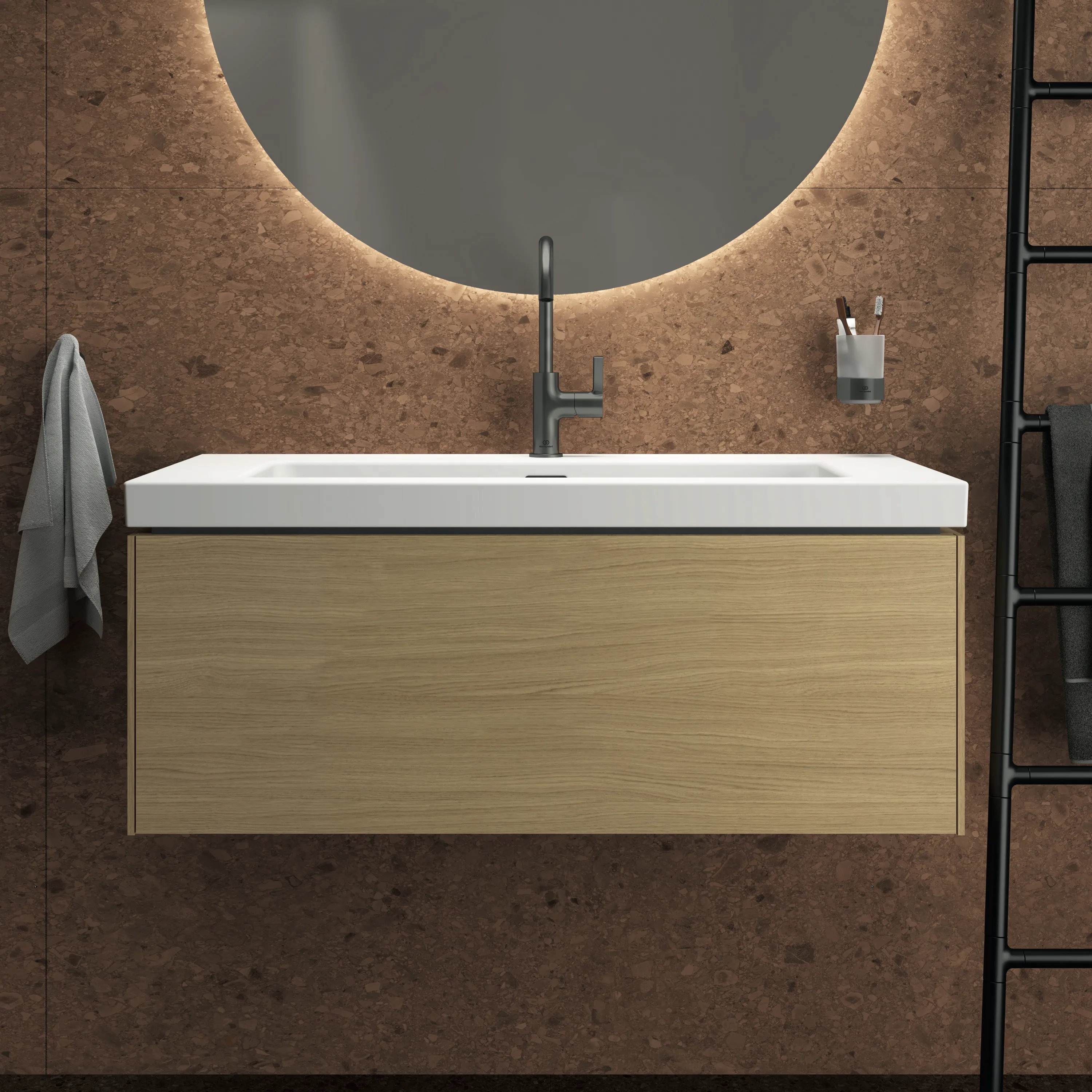 Ideal Standard Möbelwaschtischunterschrank Conca 1 Auszug Eiche hell 1000x505x370mm